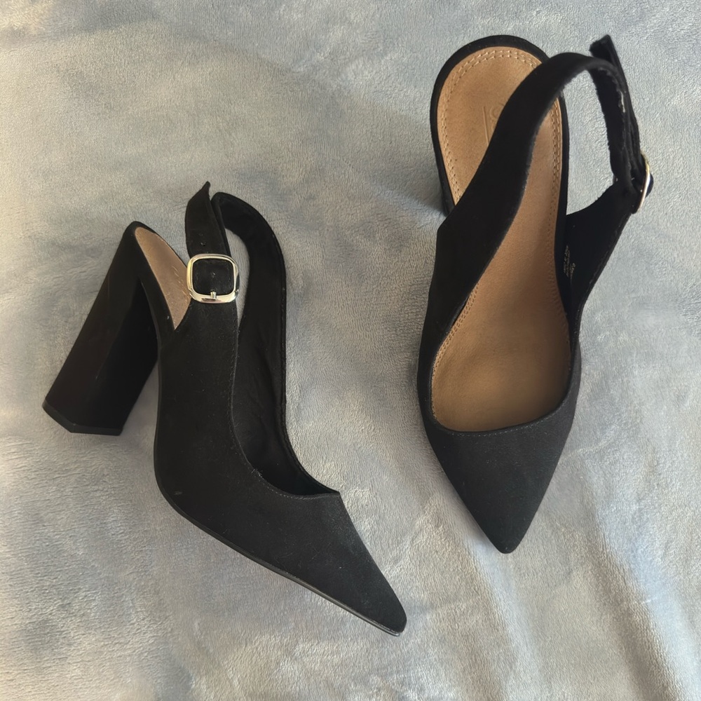 ASOS Black Pointed Slingback Heels